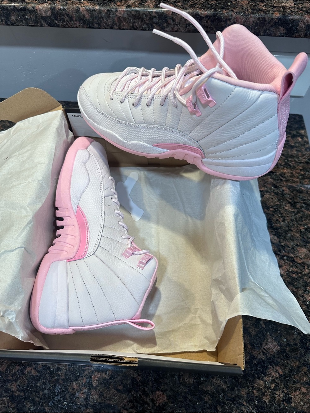 Jordan Kids White and Pink High-Top Sneakers